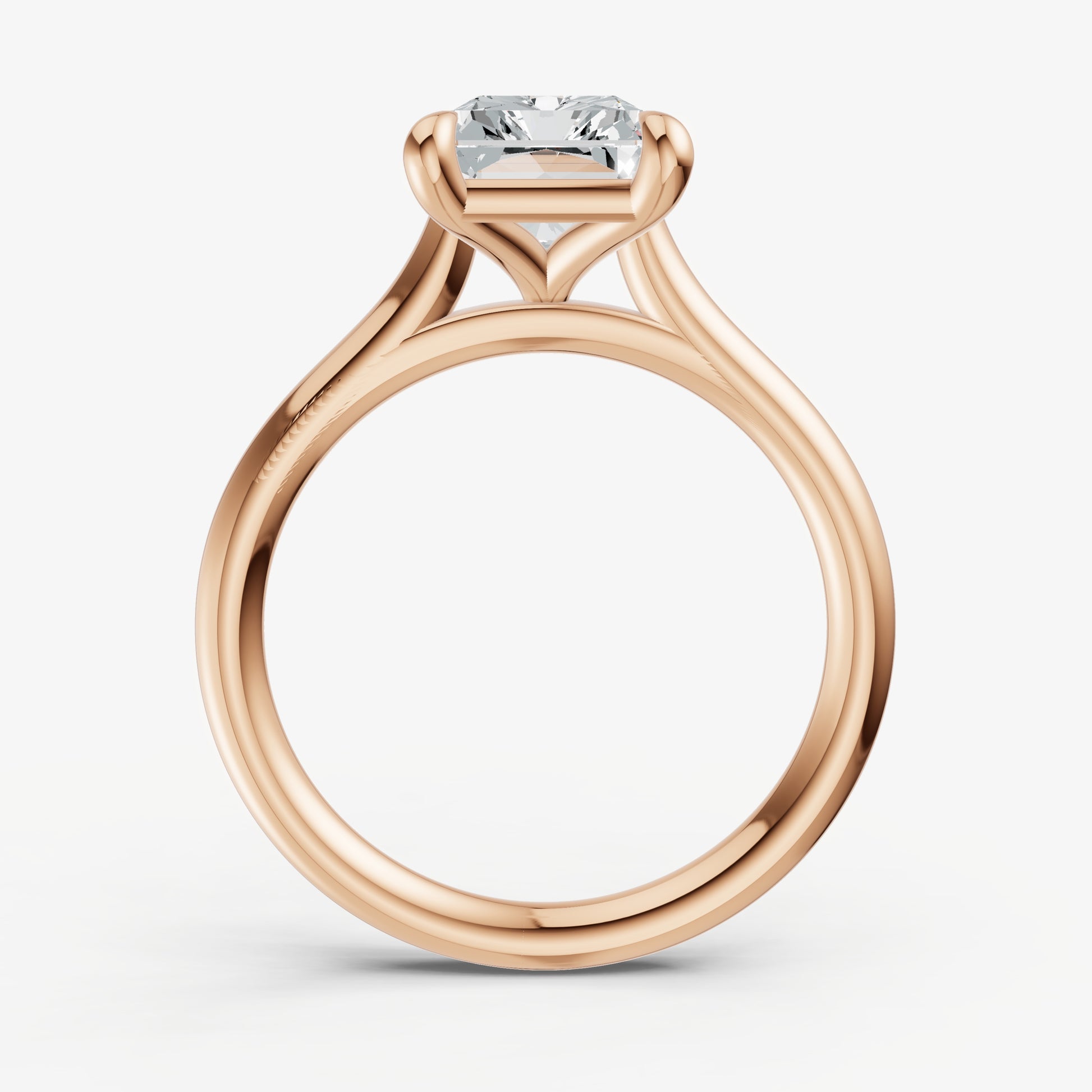 Radiant Cathedral Set Solitaire Engagement Ring