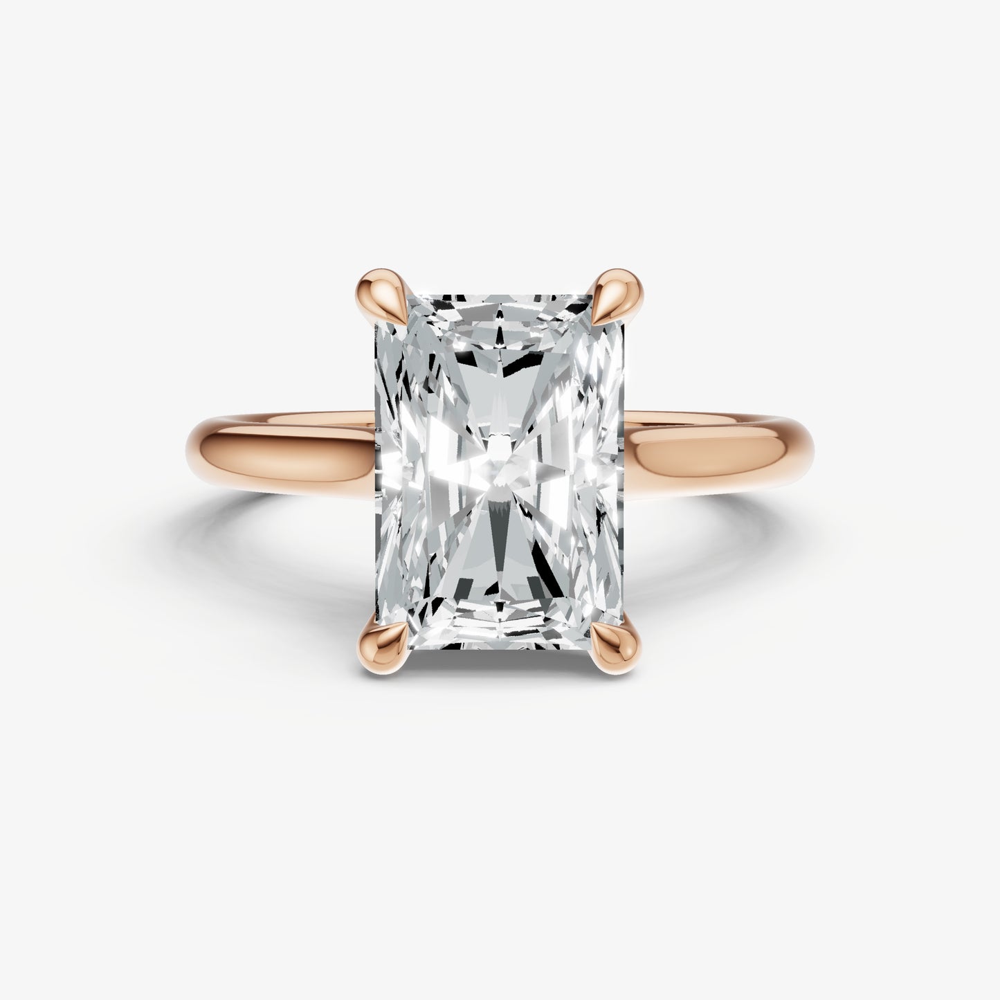 Radiant Cathedral Set Solitaire Engagement Ring