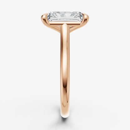 Radiant Cathedral Set Solitaire Engagement Ring