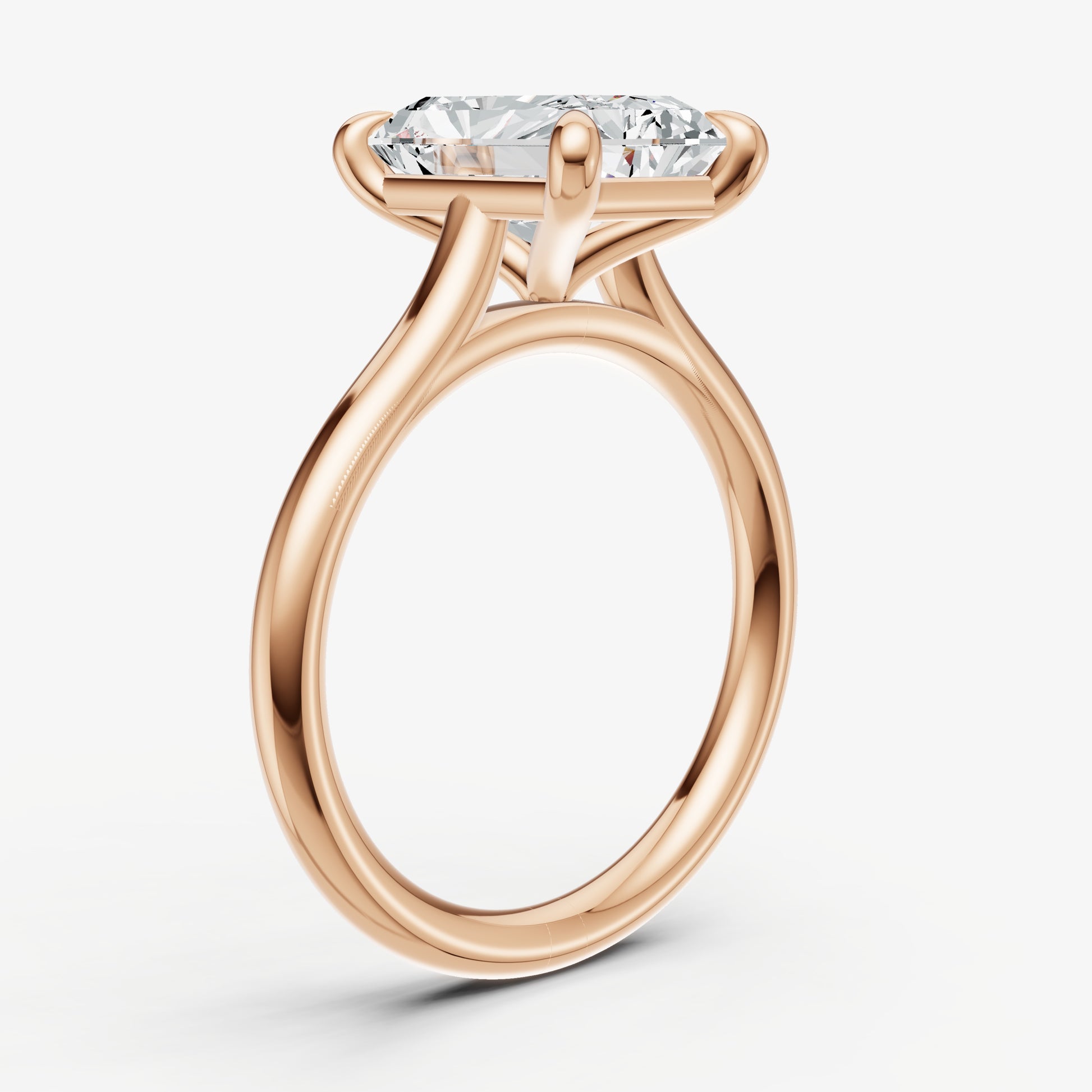 Radiant Cathedral Set Solitaire Engagement Ring