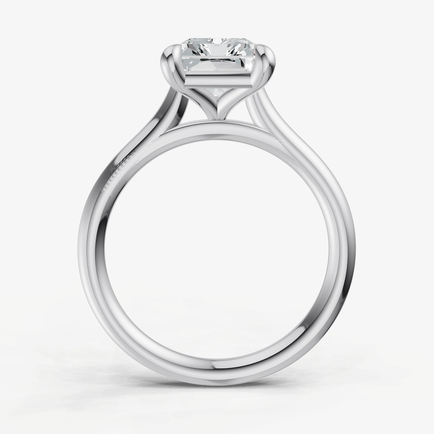 Radiant Cathedral Set Solitaire Engagement Ring