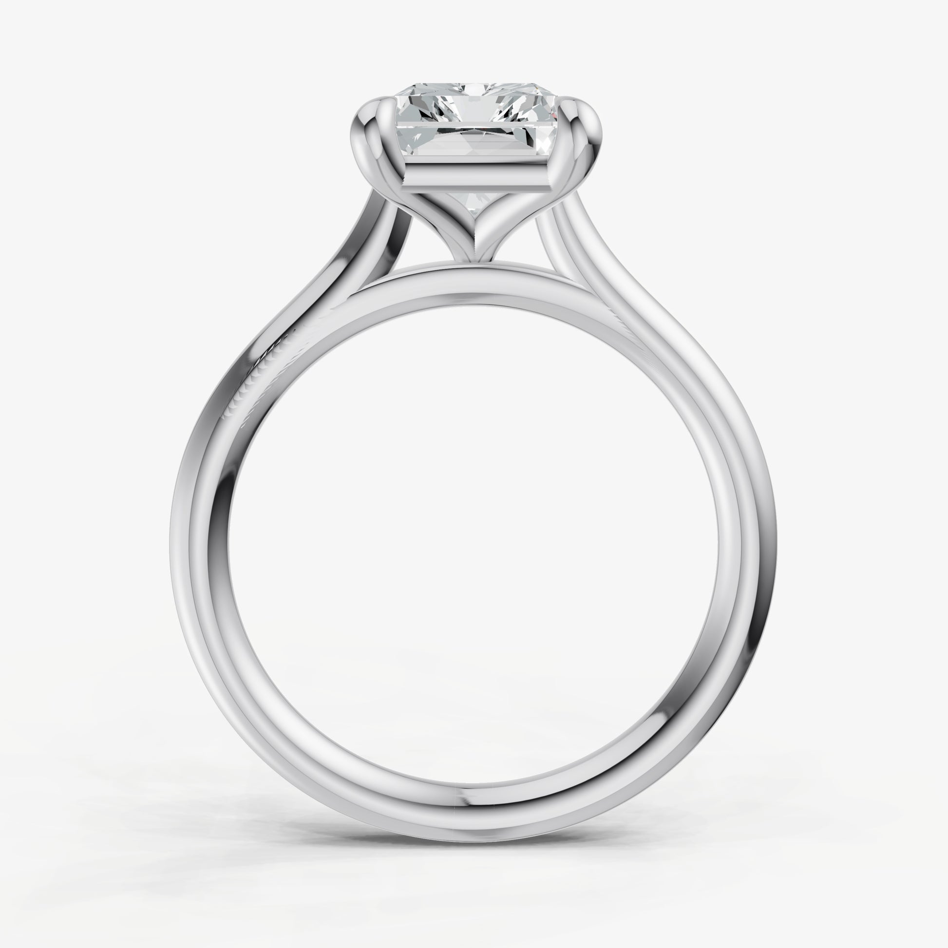 Radiant Cathedral Set Solitaire Engagement Ring