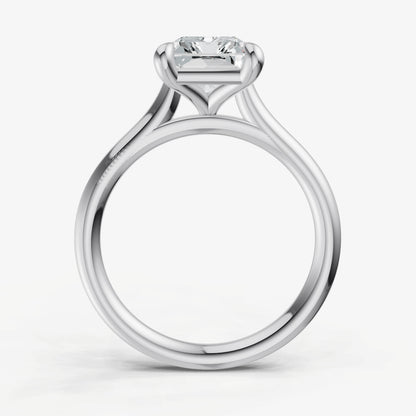 Radiant Cathedral Set Solitaire Engagement Ring