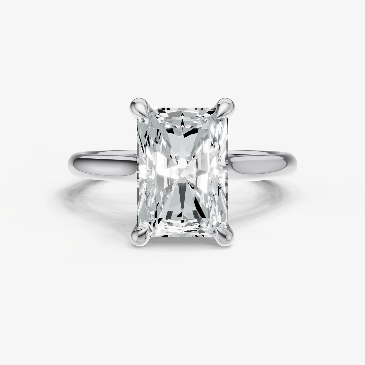 Radiant Cathedral Set Solitaire Engagement Ring