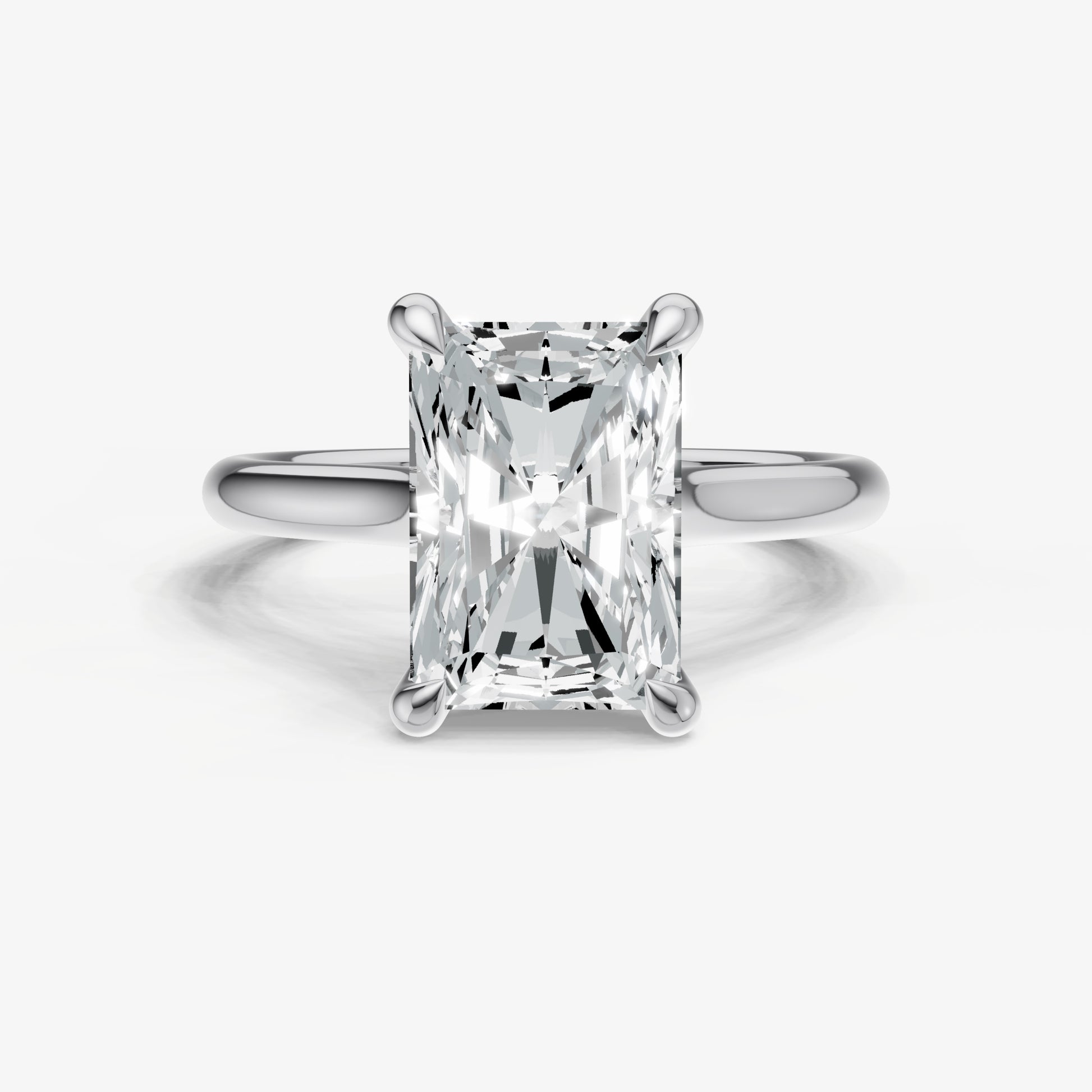 Radiant Cathedral Set Solitaire Engagement Ring