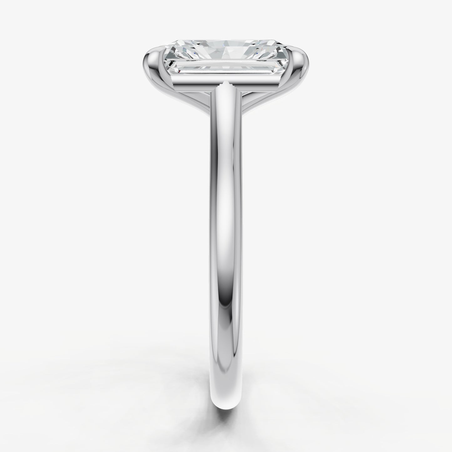 Radiant Cathedral Set Solitaire Engagement Ring