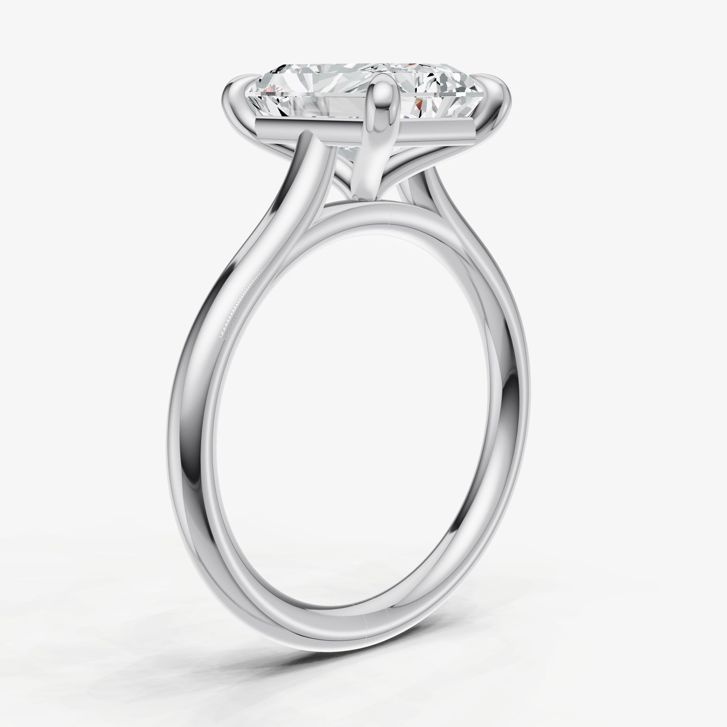 Radiant Cathedral Set Solitaire Engagement Ring