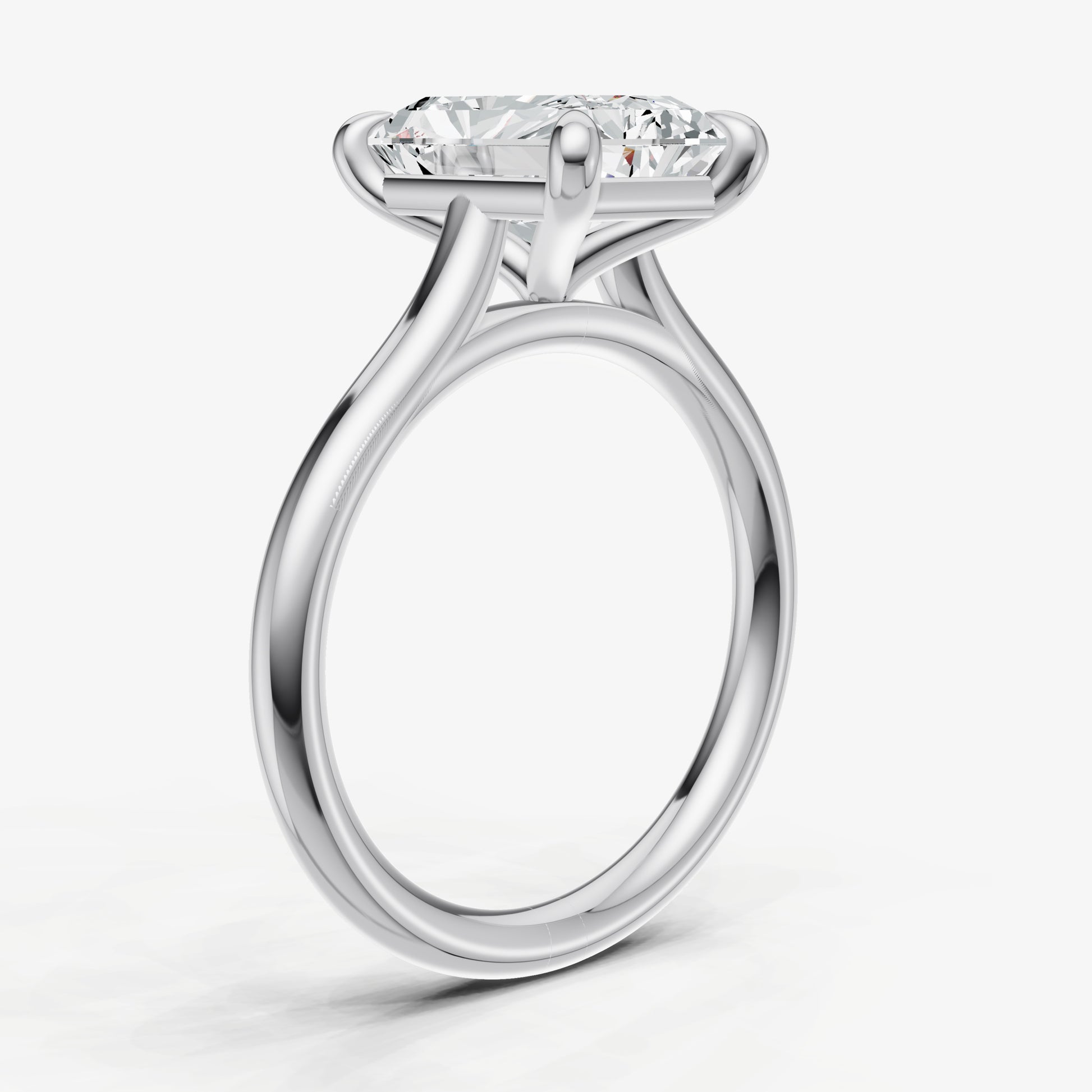 Radiant Cathedral Set Solitaire Engagement Ring