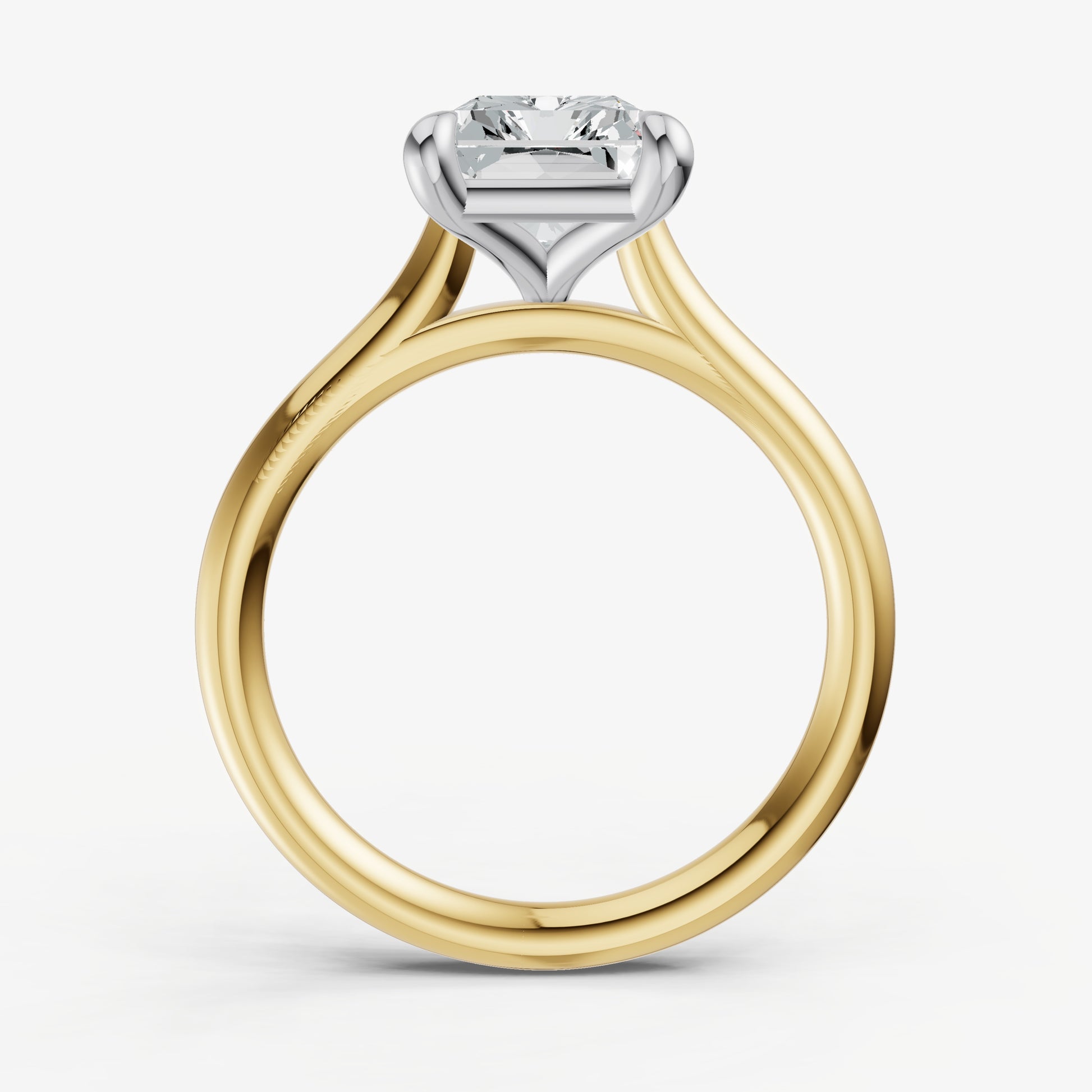 Radiant Cathedral Set Solitaire Engagement Ring