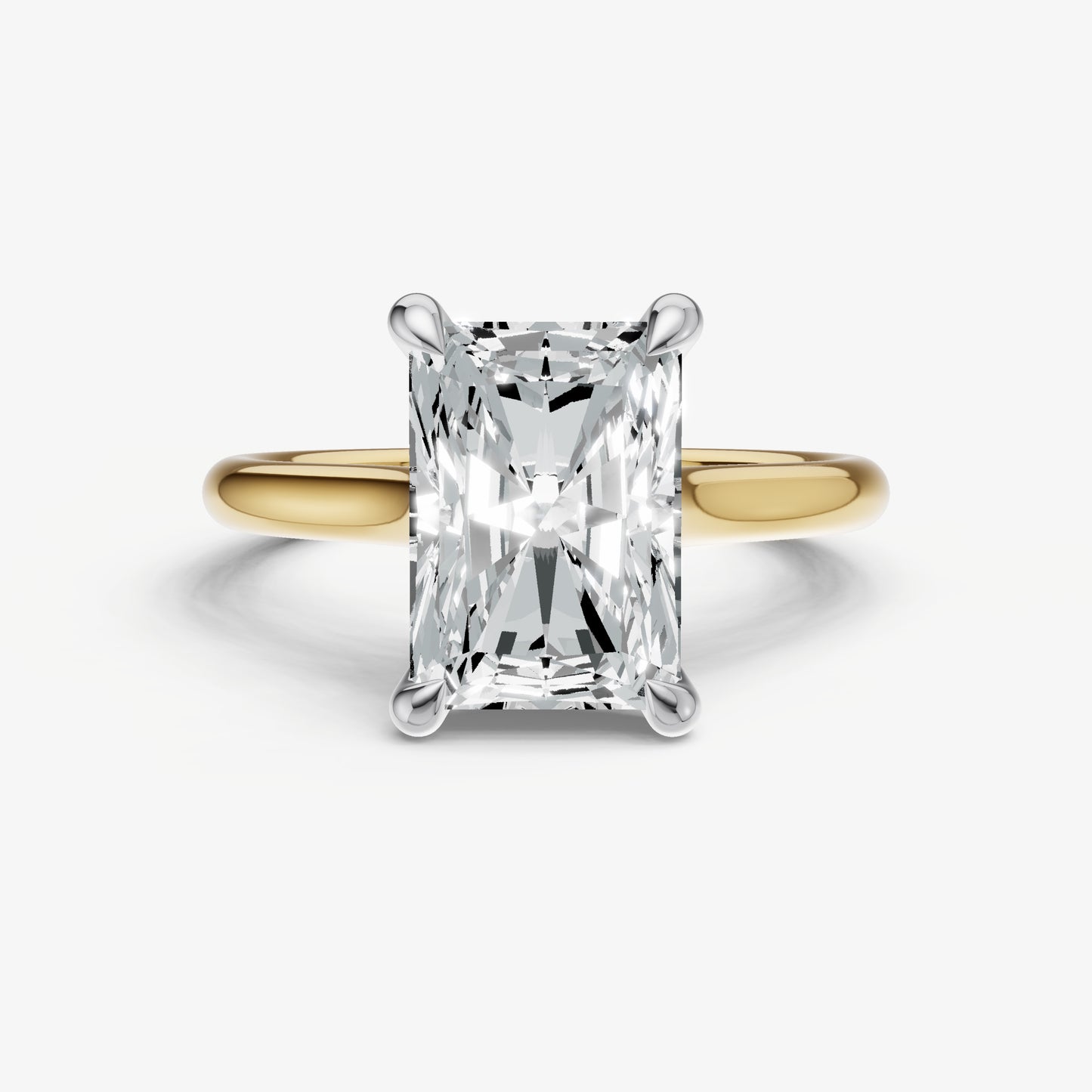 Radiant Cathedral Set Solitaire Engagement Ring