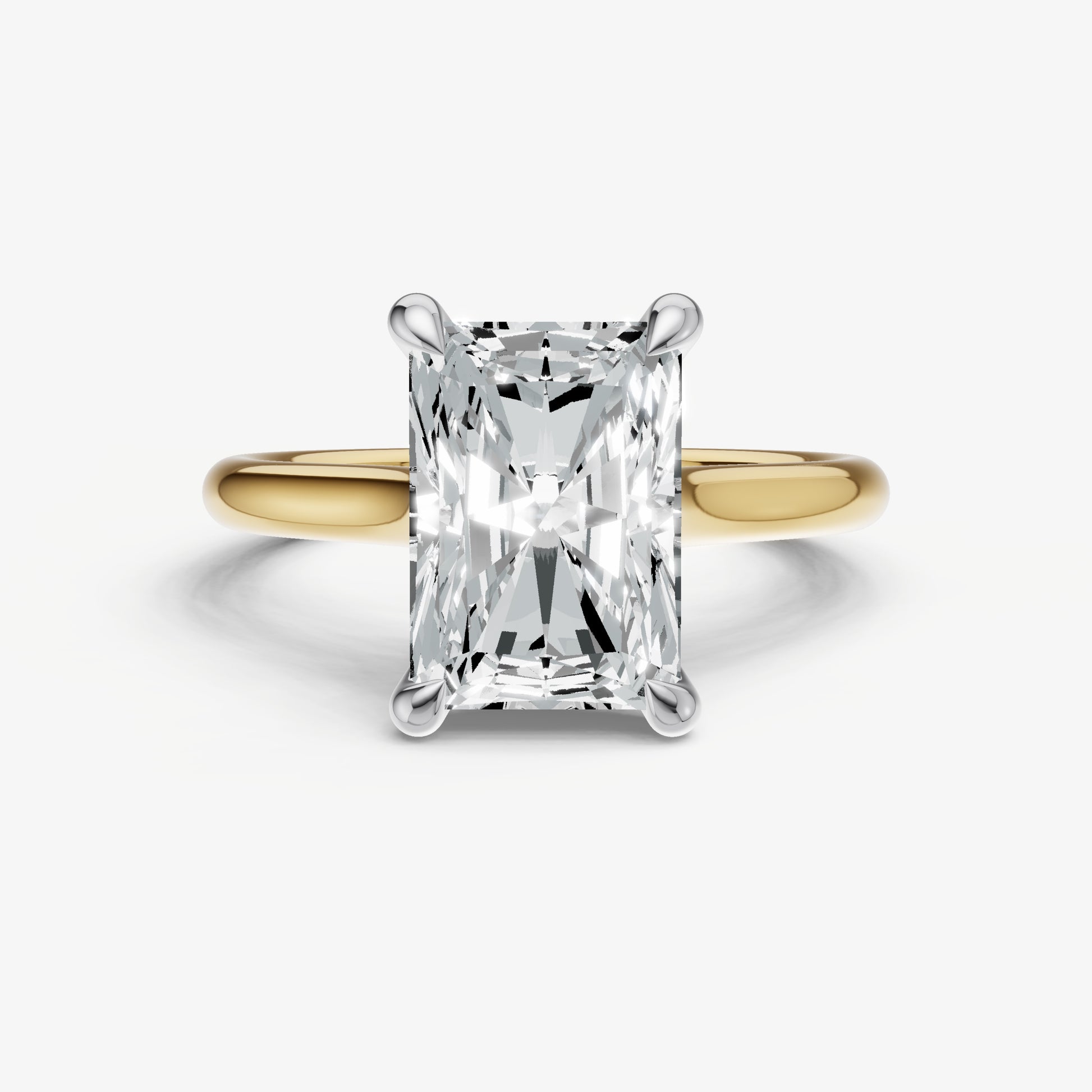 Radiant Cathedral Set Solitaire Engagement Ring