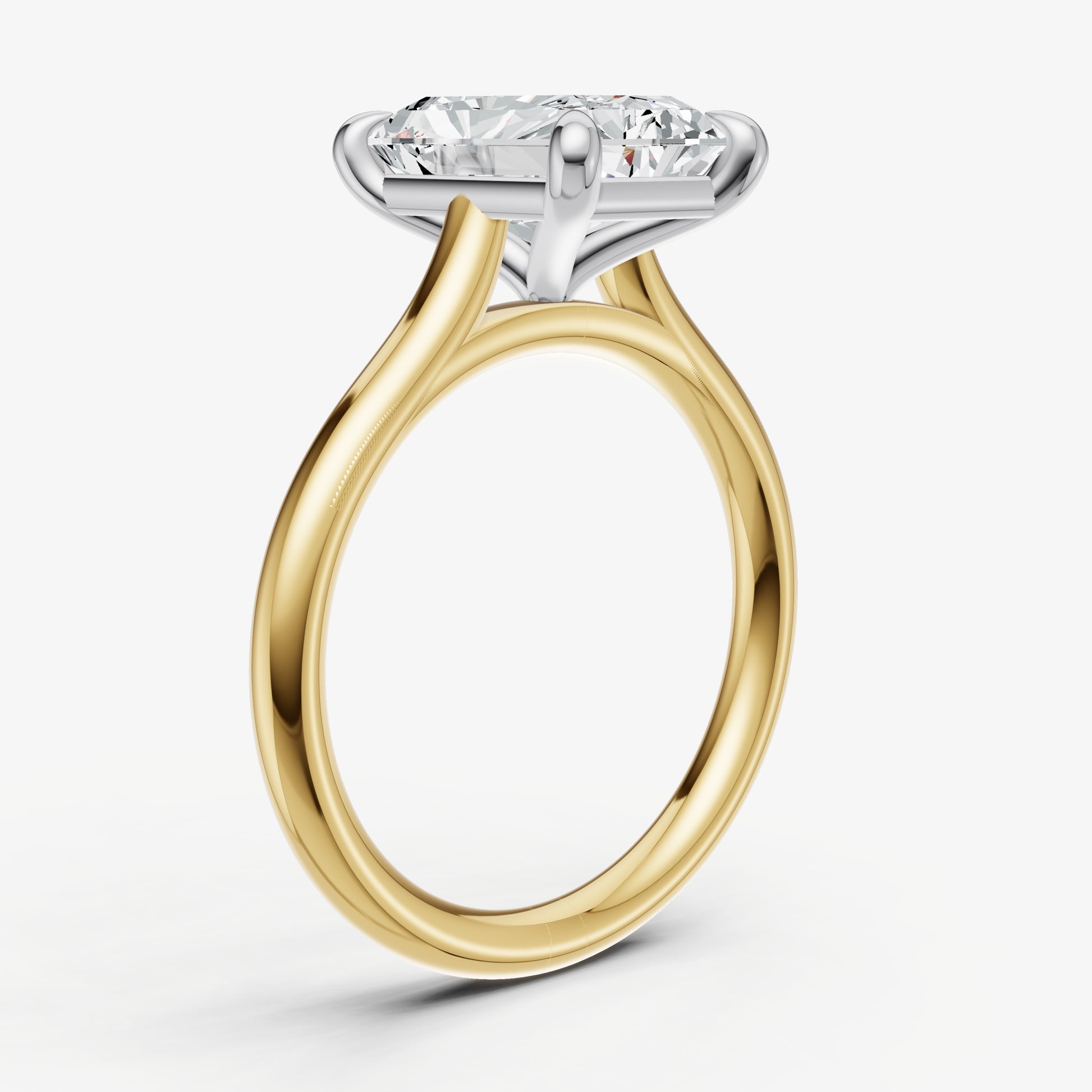 Radiant Cathedral Set Solitaire Engagement Ring