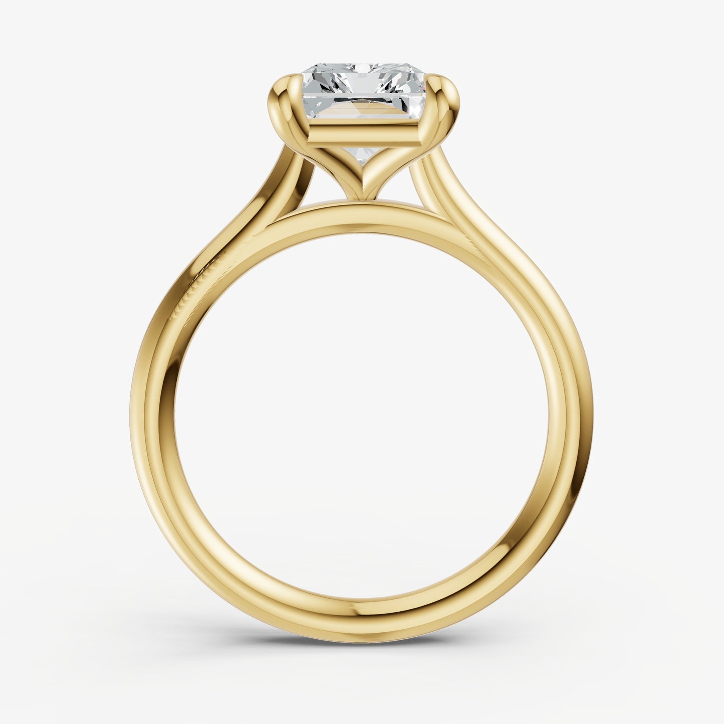 Radiant Cathedral Set Solitaire Engagement Ring