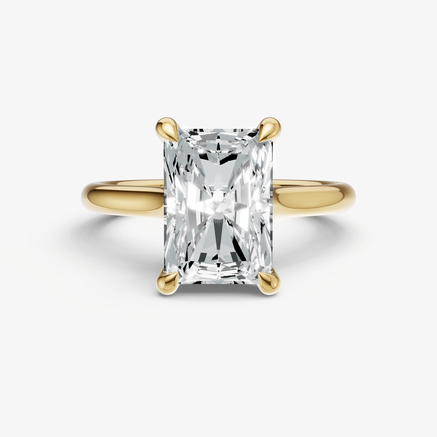 Radiant Cathedral Set Solitaire Engagement Ring