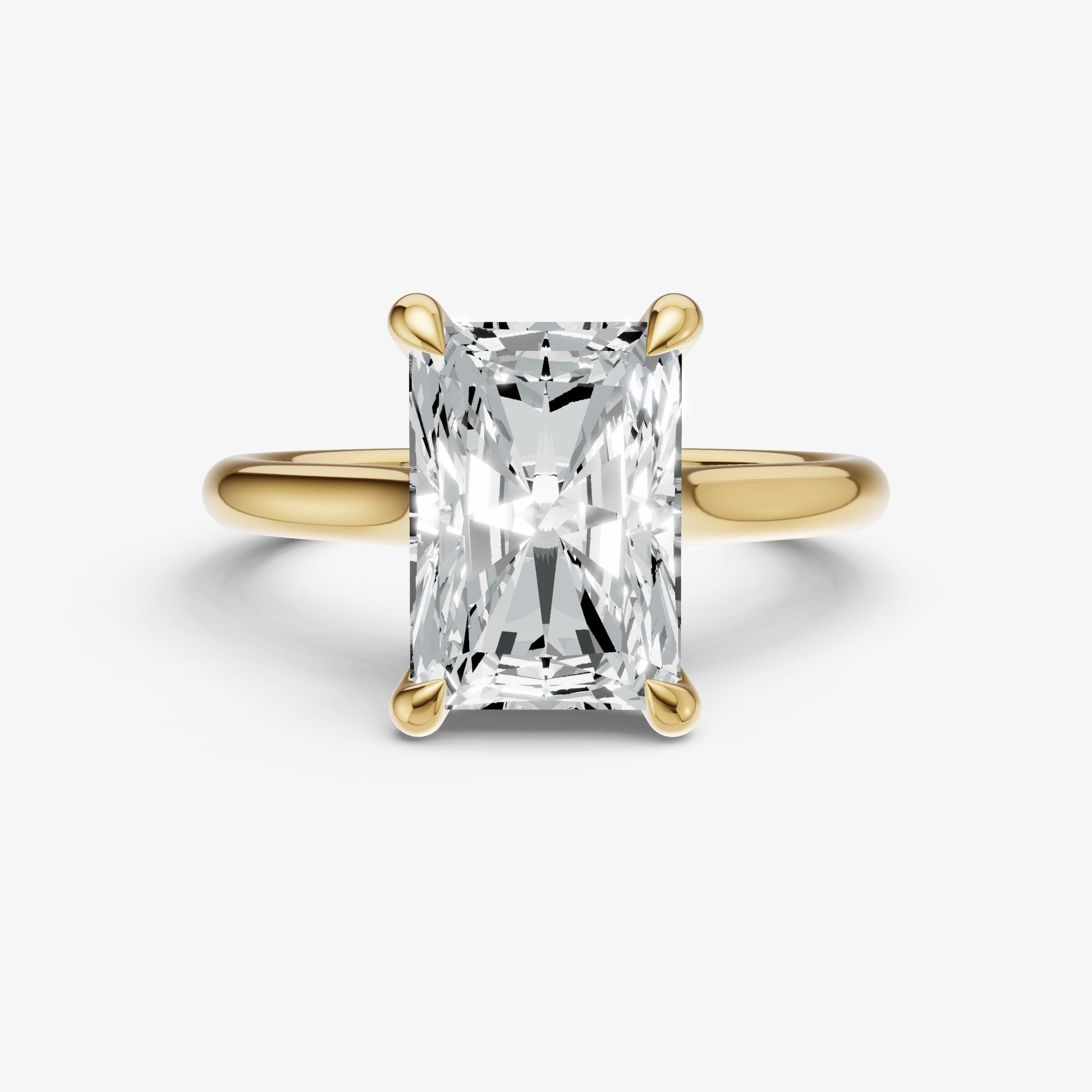 Radiant Cathedral Set Solitaire Engagement Ring