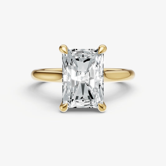 Radiant Cathedral Set Solitaire Engagement Ring