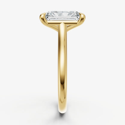Radiant Cathedral Set Solitaire Engagement Ring