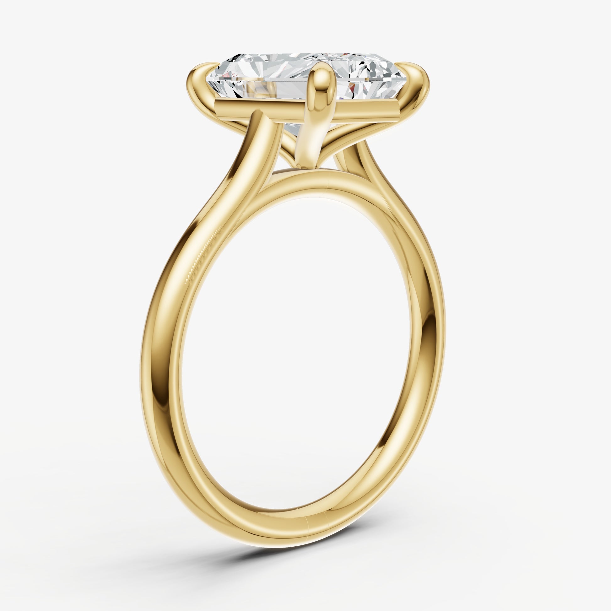 Radiant Cathedral Set Solitaire Engagement Ring