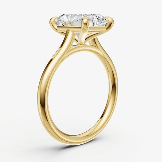 Radiant Cathedral Set Solitaire Engagement Ring