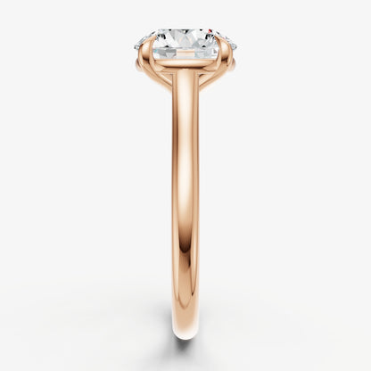 Round Cathedral Set Solitaire Engagement Ring