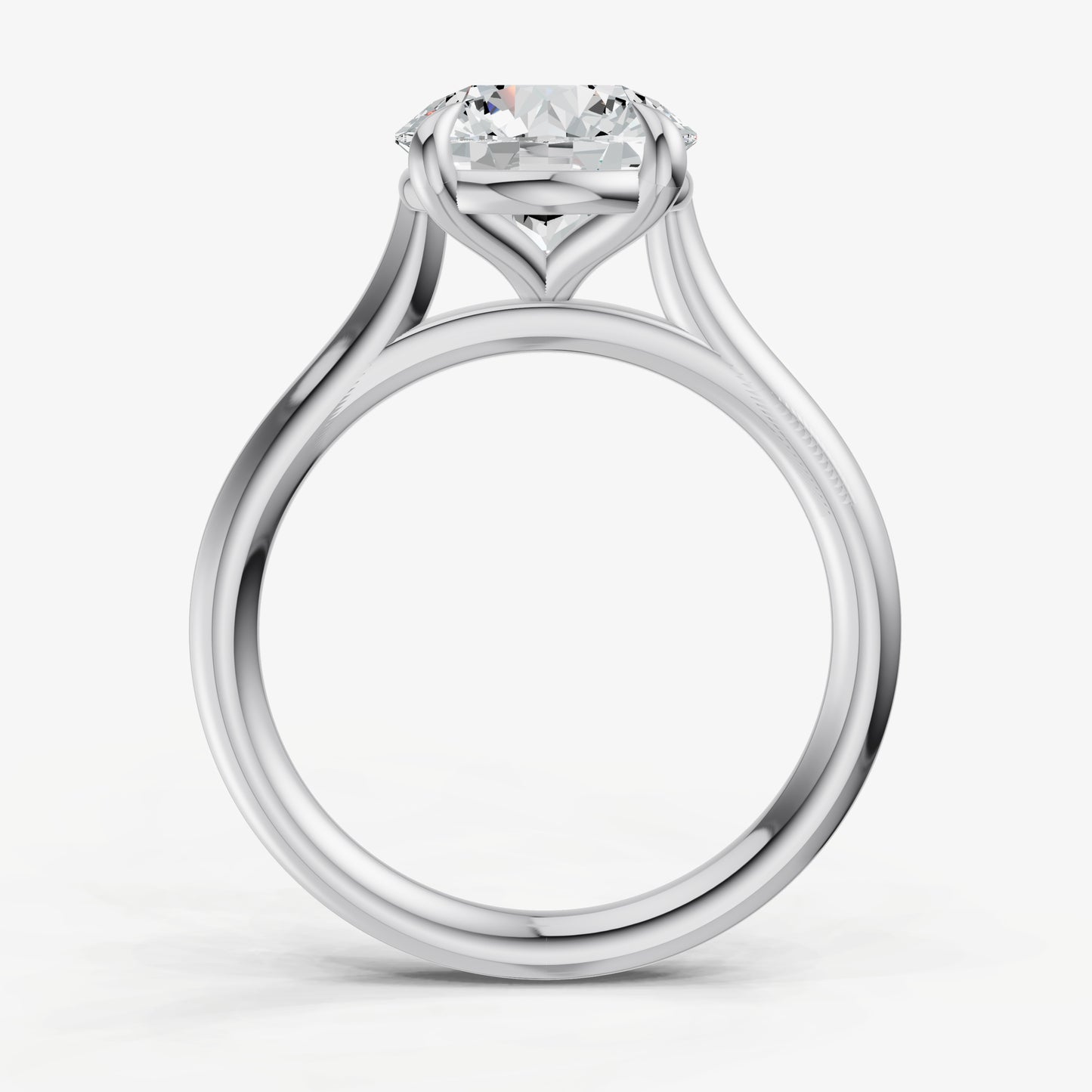 Round Cathedral Set Solitaire Engagement Ring