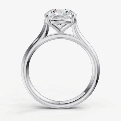 Round Cathedral Set Solitaire Engagement Ring