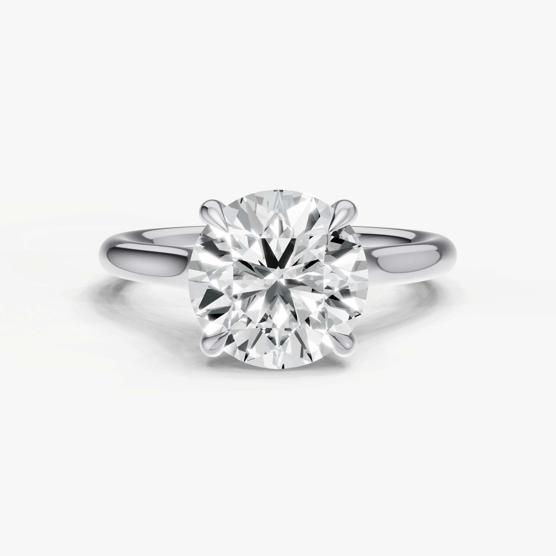Round Cathedral Set Solitaire Engagement Ring