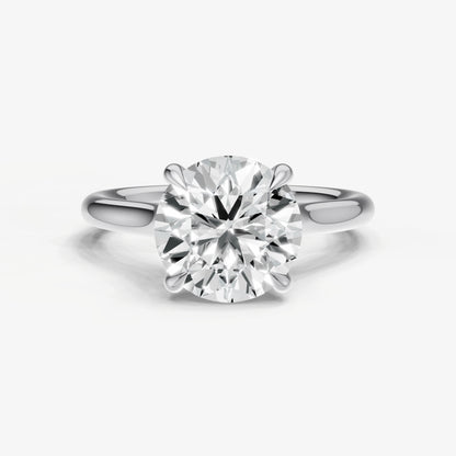 Round Cathedral Set Solitaire Engagement Ring