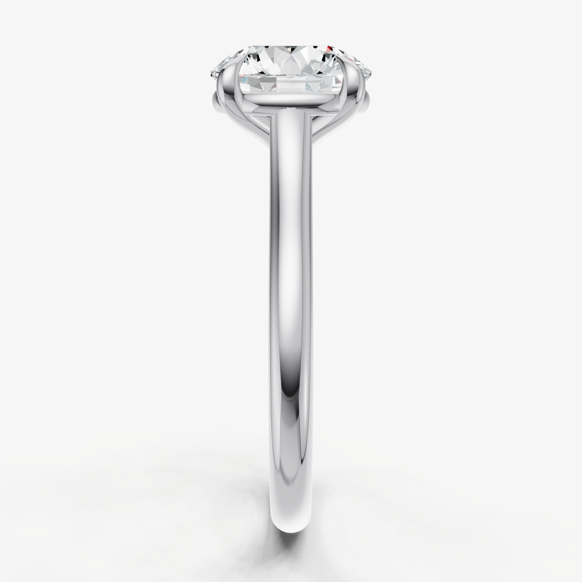 Round Cathedral Set Solitaire Engagement Ring