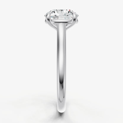 Round Cathedral Set Solitaire Engagement Ring