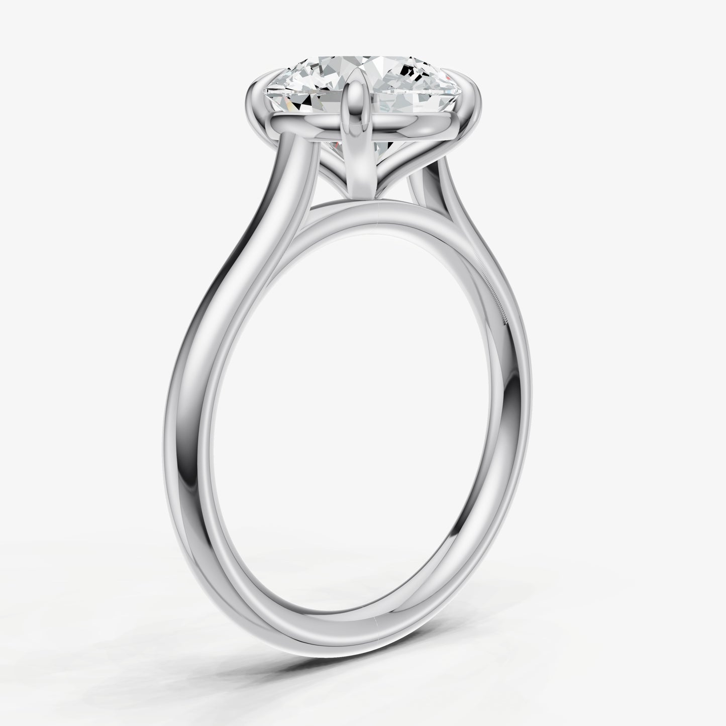 Round Cathedral Set Solitaire Engagement Ring