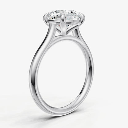 Round Cathedral Set Solitaire Engagement Ring