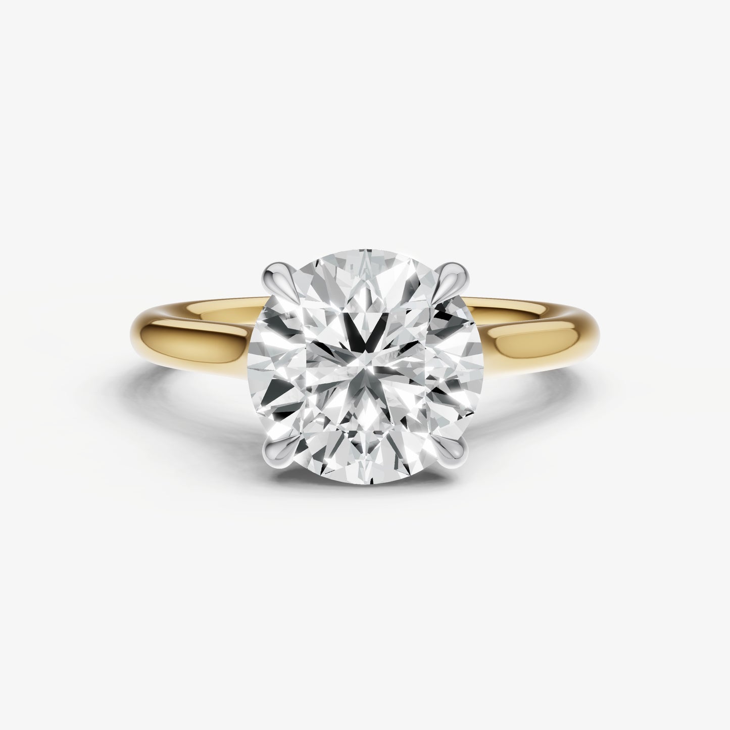 Round Cathedral Set Solitaire Engagement Ring