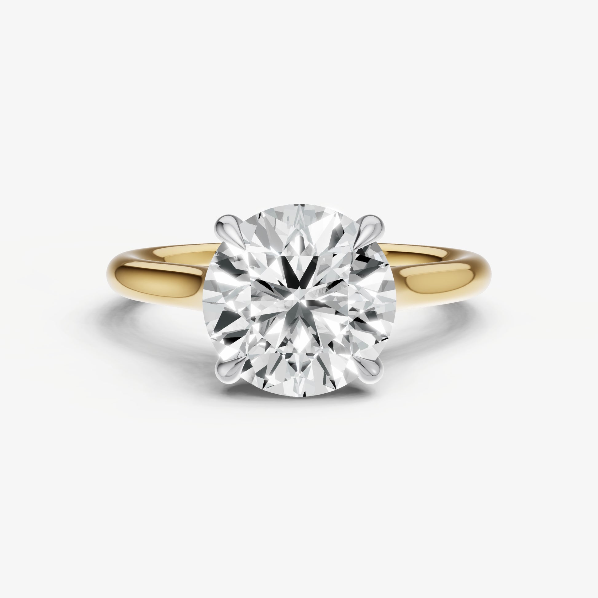Round Cathedral Set Solitaire Engagement Ring