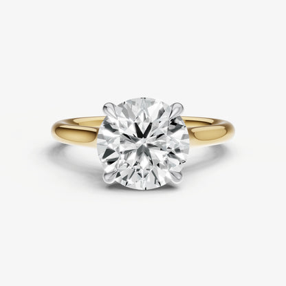 Round Cathedral Set Solitaire Engagement Ring