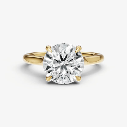 Round Cathedral Set Solitaire Engagement Ring