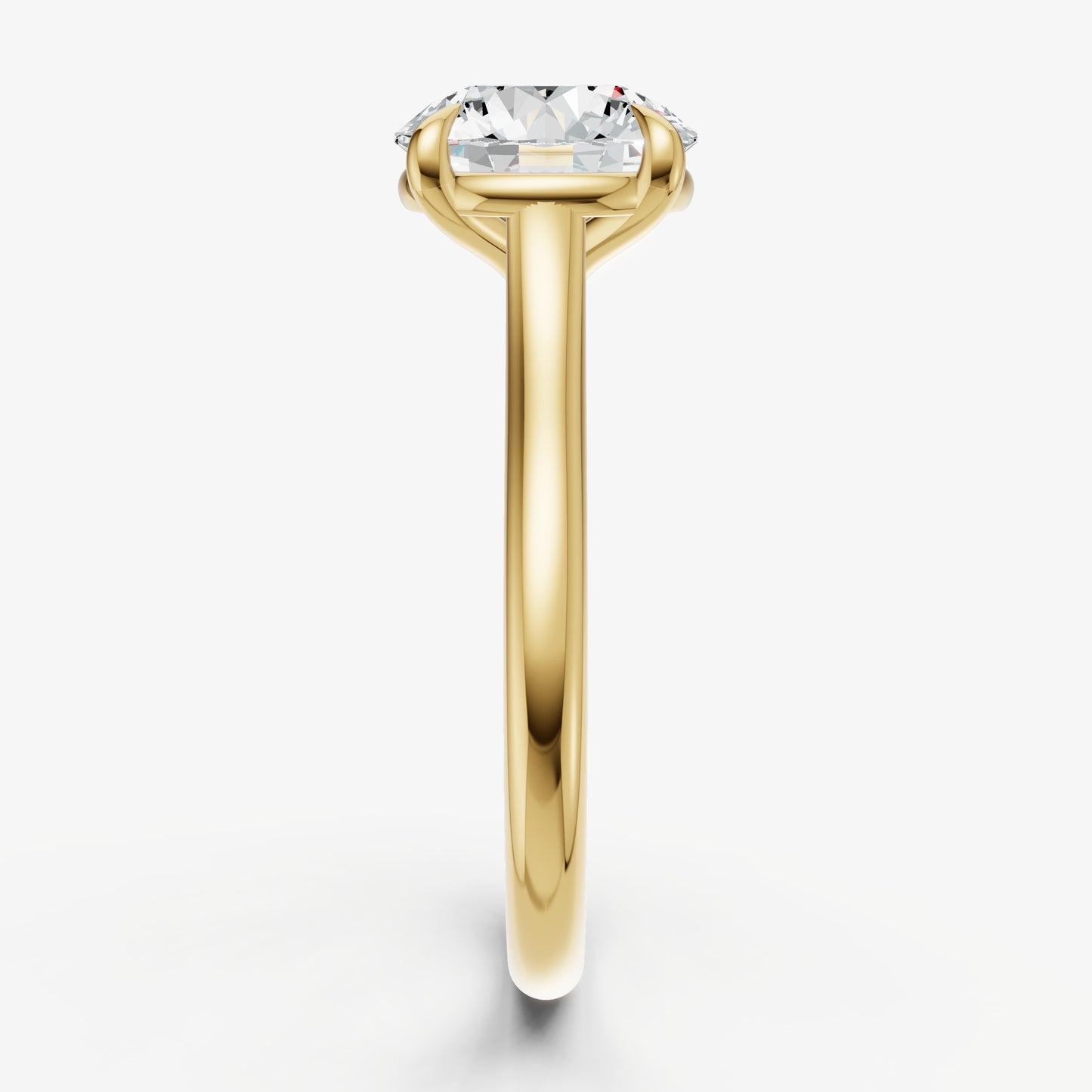 Round Cathedral Set Solitaire Engagement Ring