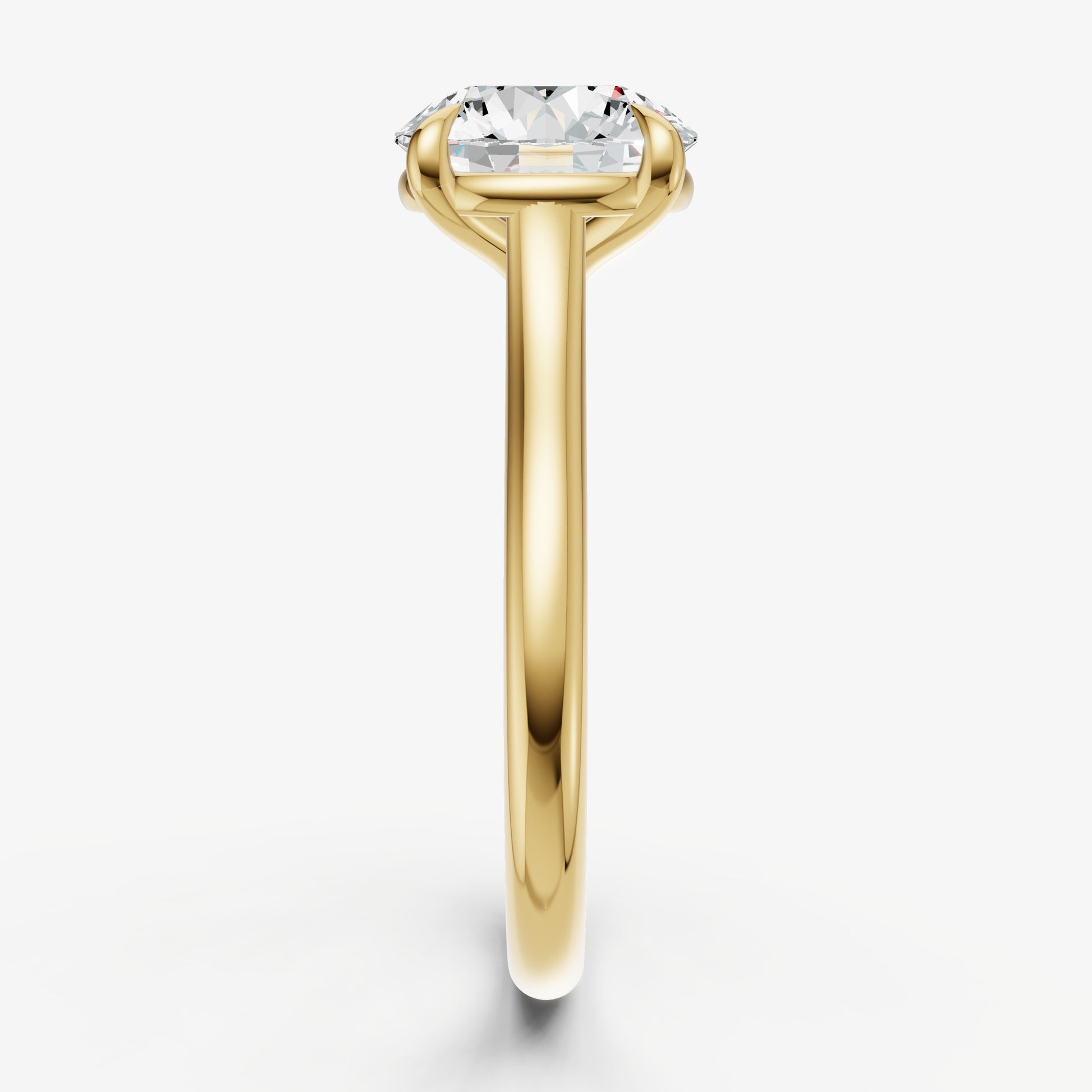 Round Cathedral Set Solitaire Engagement Ring