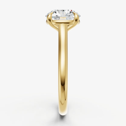Round Cathedral Set Solitaire Engagement Ring