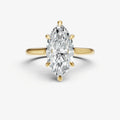 Marquise Cathedral Set Solitaire Engagement Ring with Hidden Halo