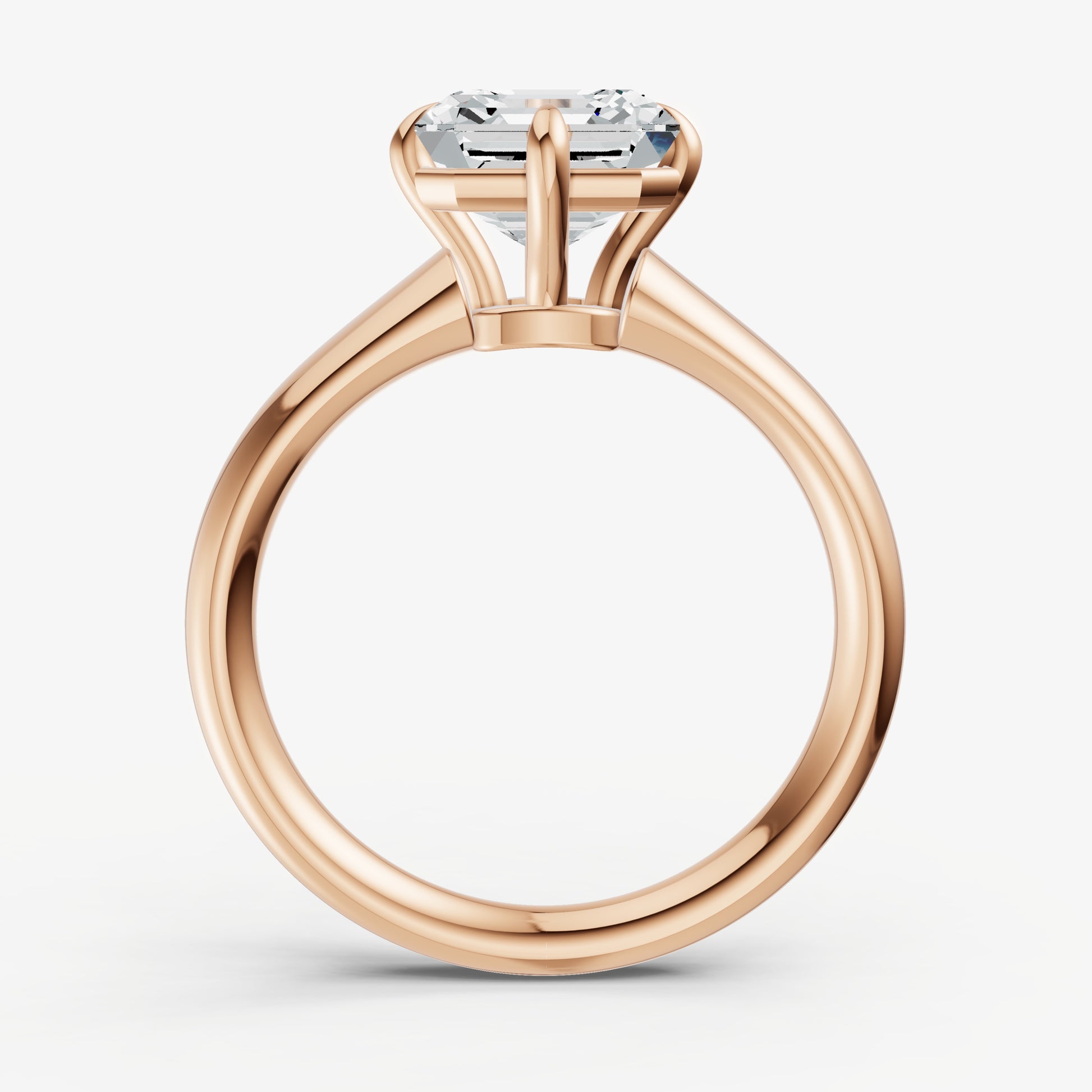 Asscher Compassss Claw Tapered Band