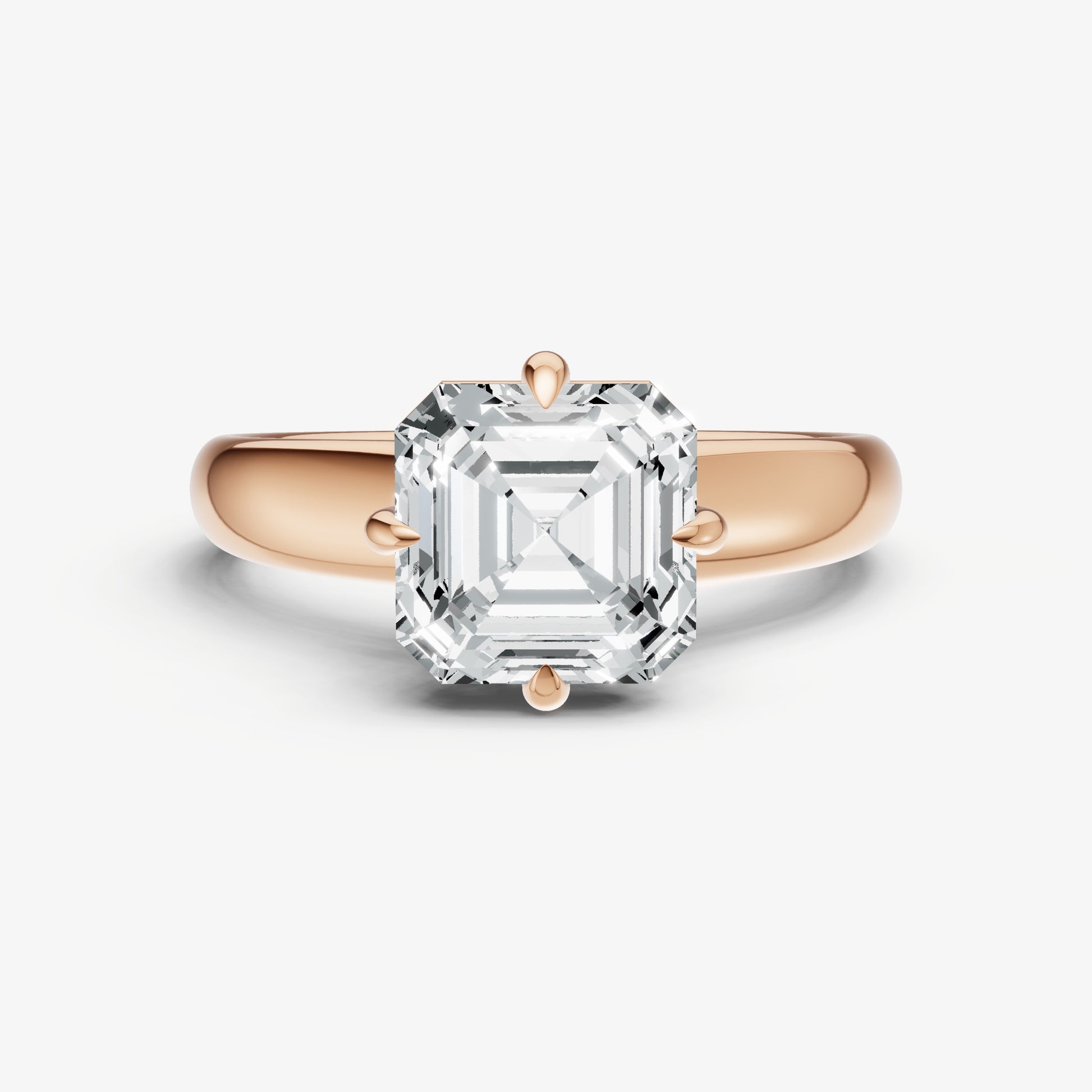 Asscher Compassss Claw Tapered Band