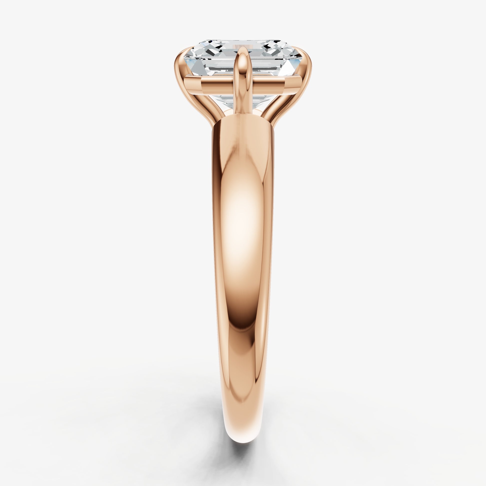 Asscher Compassss Claw Tapered Band