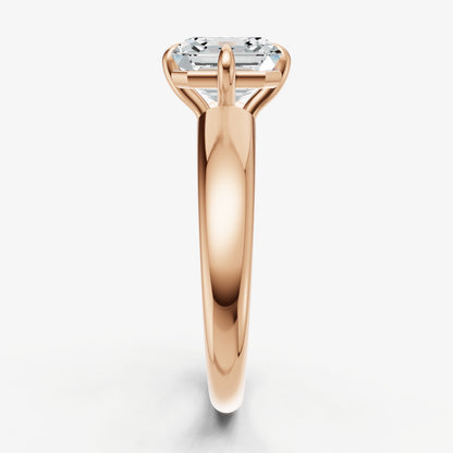 Asscher Compassss Claw Tapered Band
