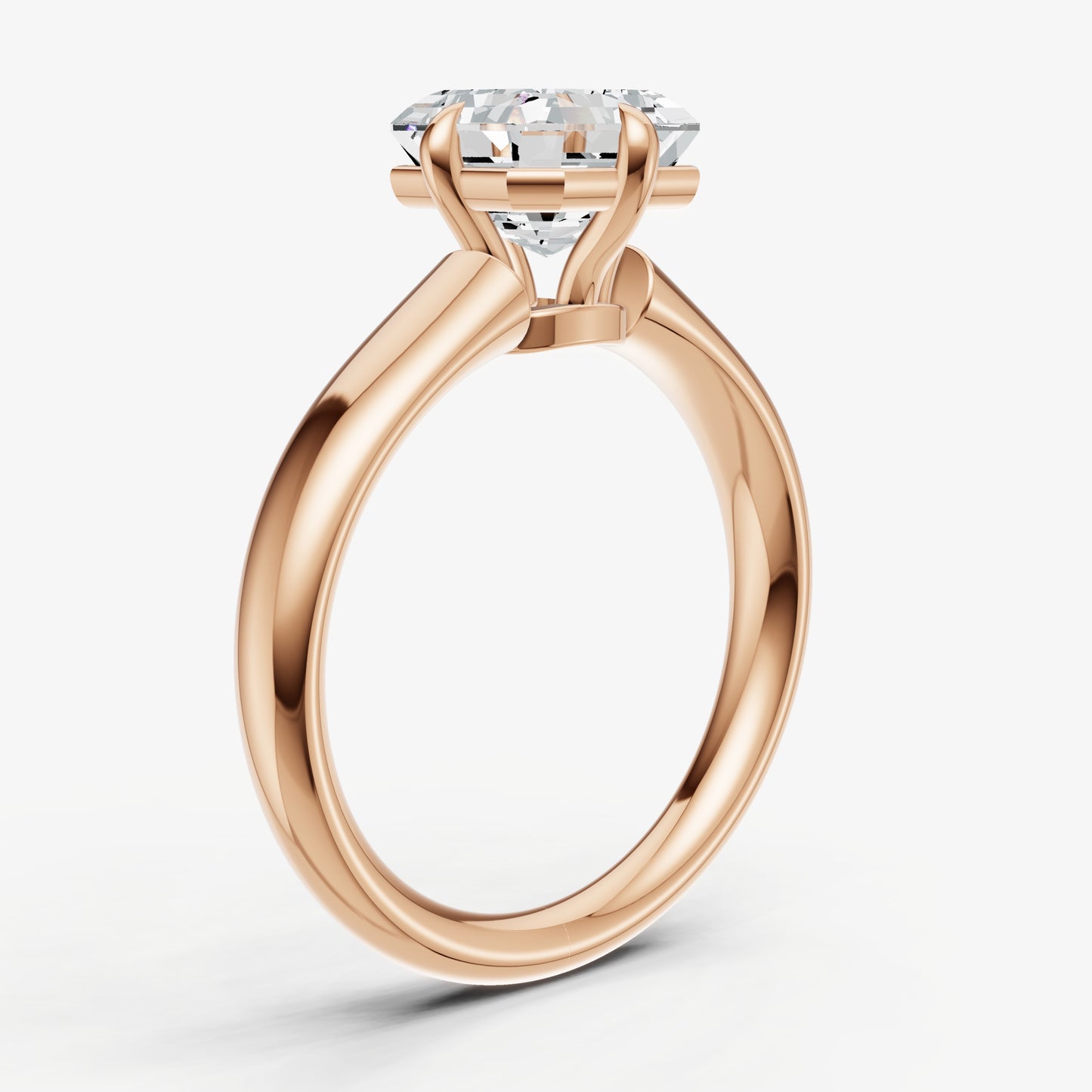 Asscher Compassss Claw Tapered Band