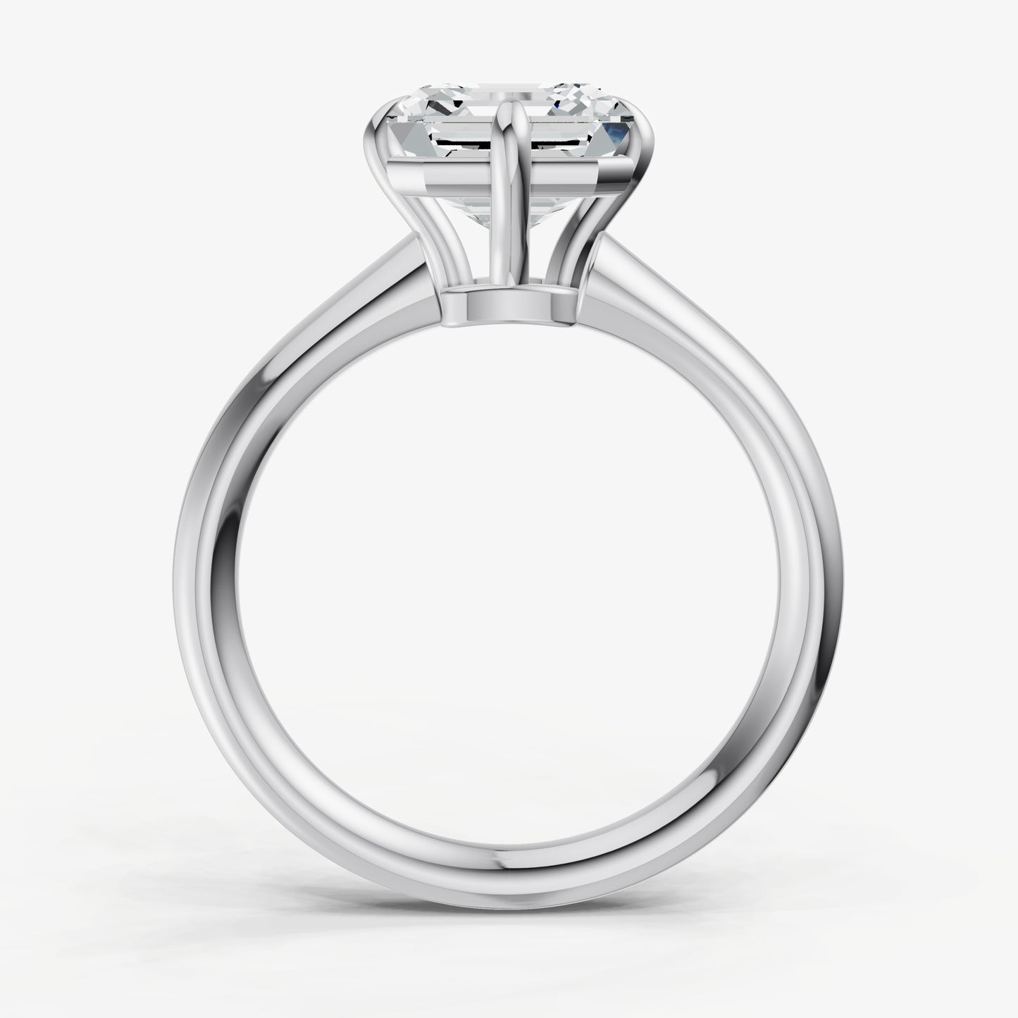 Asscher Compassss Claw Tapered Band