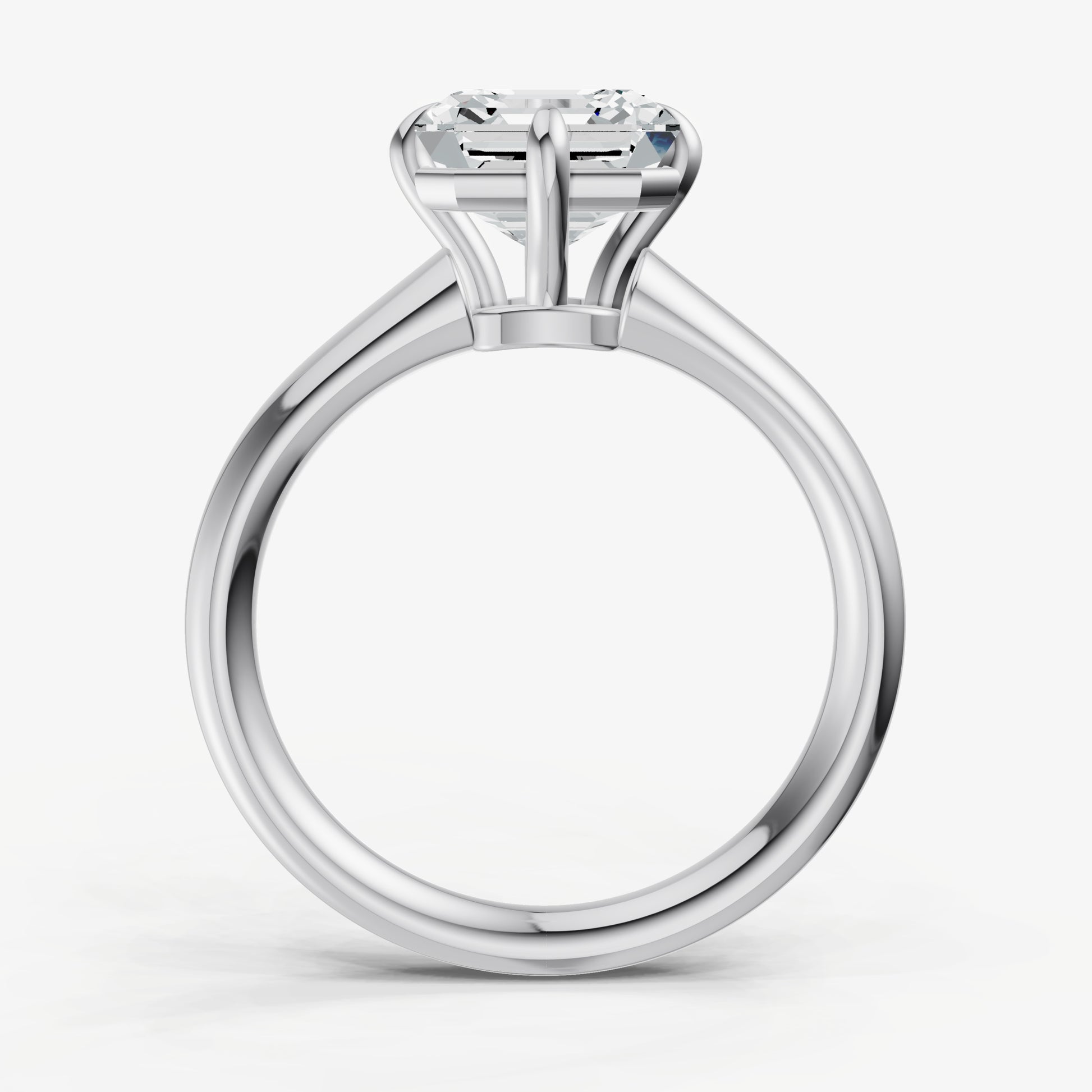 Asscher Compassss Claw Tapered Band