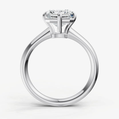 Asscher Compassss Claw Tapered Band