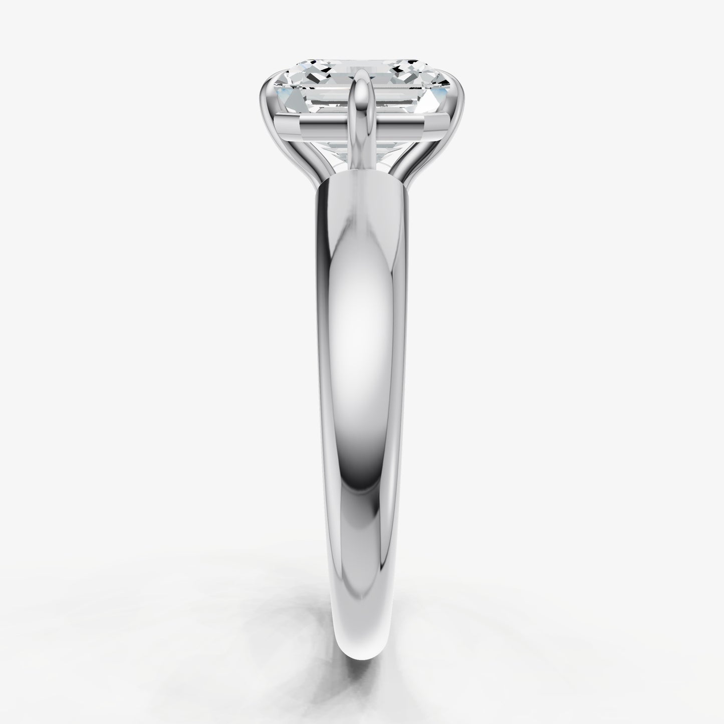 Asscher Compassss Claw Tapered Band