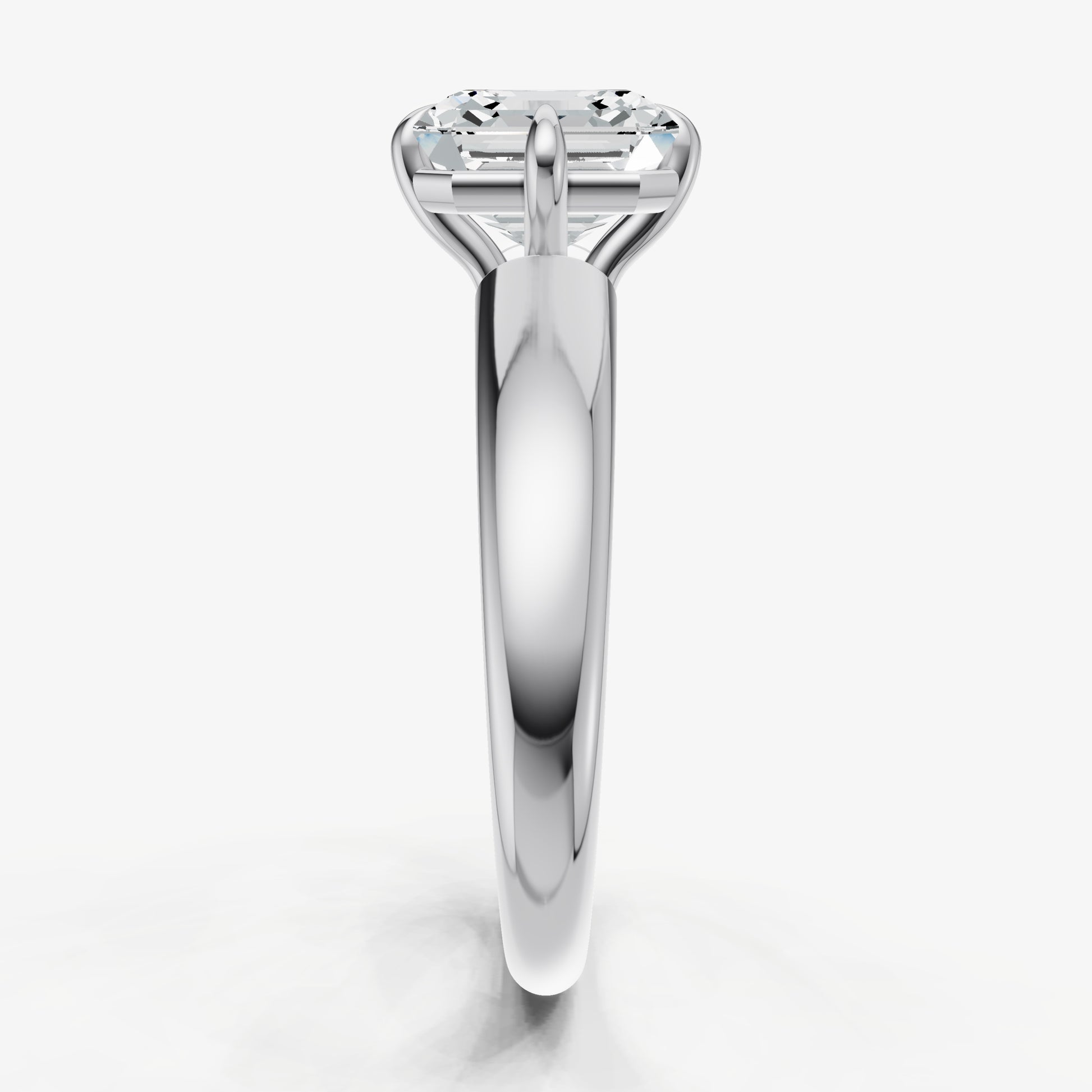 Asscher Compassss Claw Tapered Band